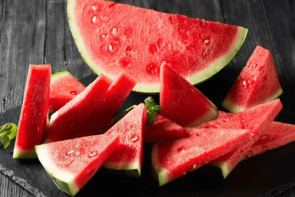 Melonenstücke von Wassermelone